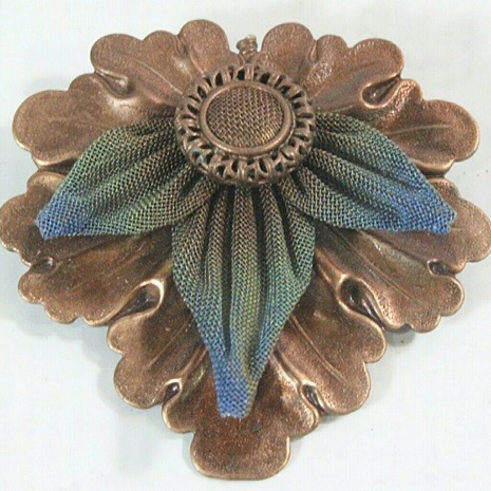Sarah Cavender Metalworks Copper Maple Leaf Brooch